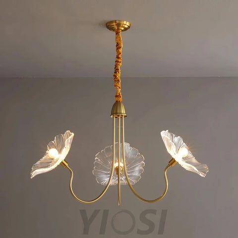 Lotus Leaf Glass Chandelier ∅ 35.4″ - Yiosilamp