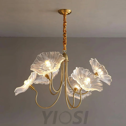 Lotus Leaf Glass Chandelier ∅ 35.4″ - Yiosilamp
