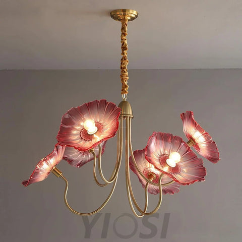 Lotus Leaf Glass Chandelier ∅ 35.4″ - Yiosilamp