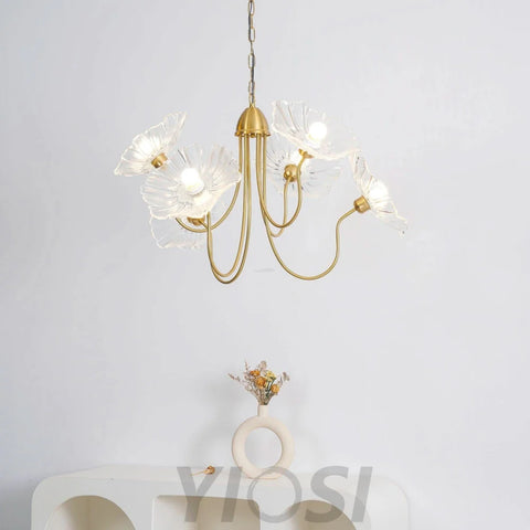 Lotus Leaf Glass Chandelier ∅ 35.4″ - Yiosilamp