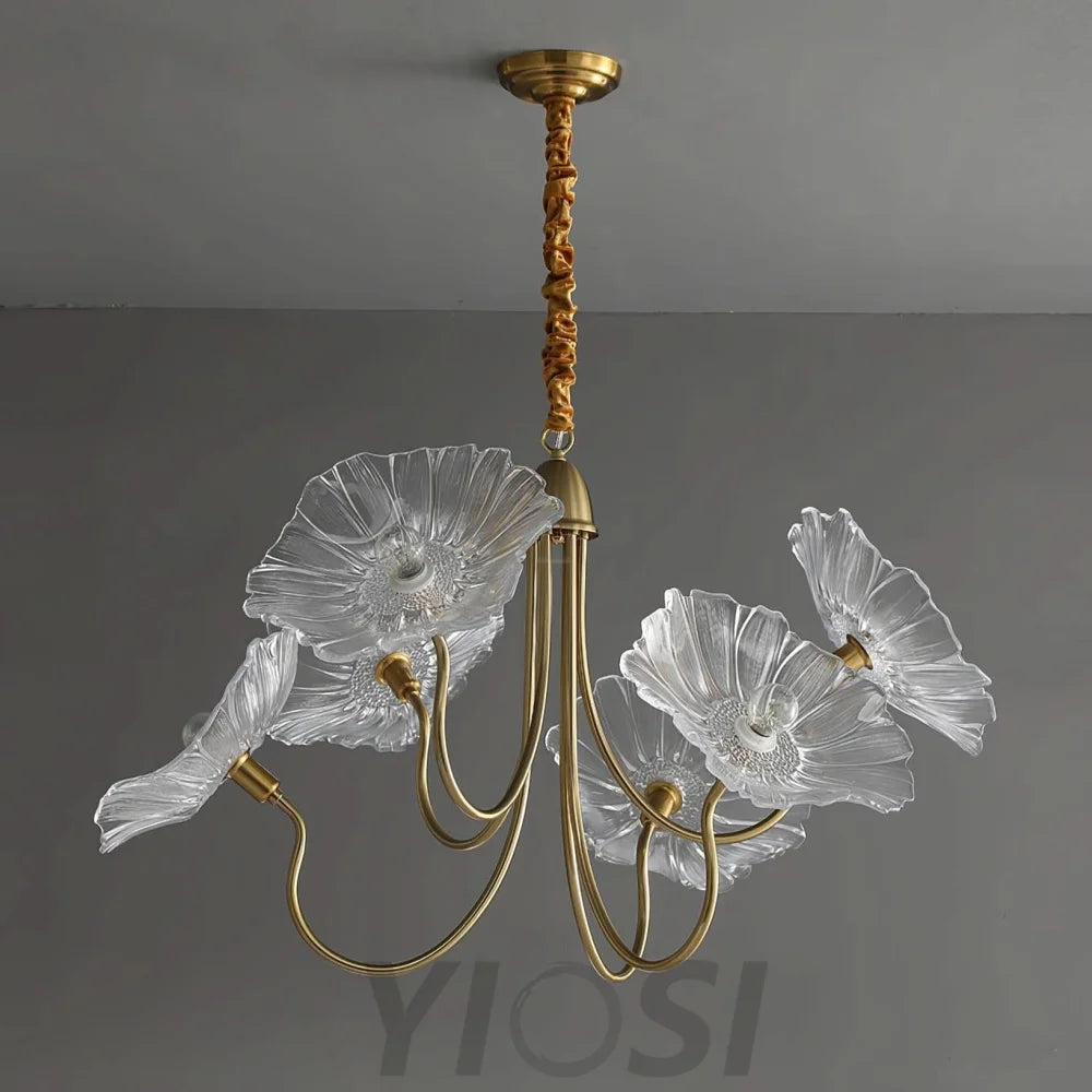 Lotus Leaf Glass Chandelier ∅ 35.4″ - Yiosilamp