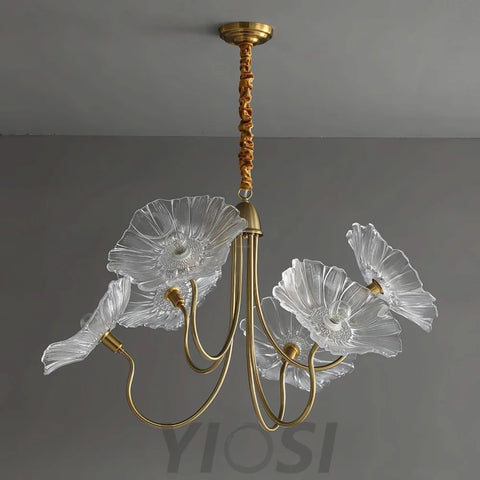Lotus Leaf Glass Chandelier ∅ 35.4″ - Yiosilamp