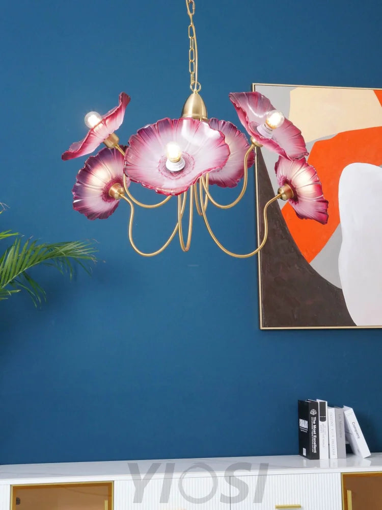 Lotus Leaf Glass Chandelier ∅ 35.4″ - Yiosilamp