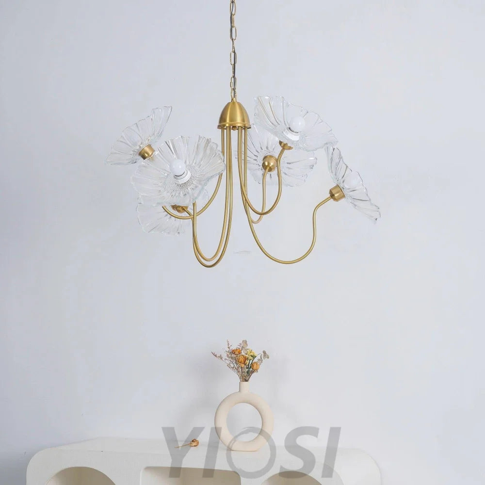 Lotus Leaf Glass Chandelier ∅ 35.4″ - Yiosilamp