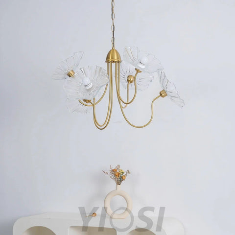 Lotus Leaf Glass Chandelier ∅ 35.4″ - Yiosilamp