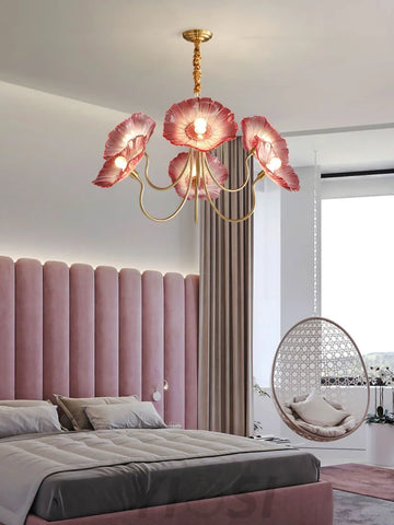 Lotus Leaf Glass Chandelier ∅ 35.4″ - Yiosilamp
