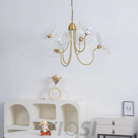 Lotus Leaf Glass Chandelier ∅ 35.4″ - Yiosilamp