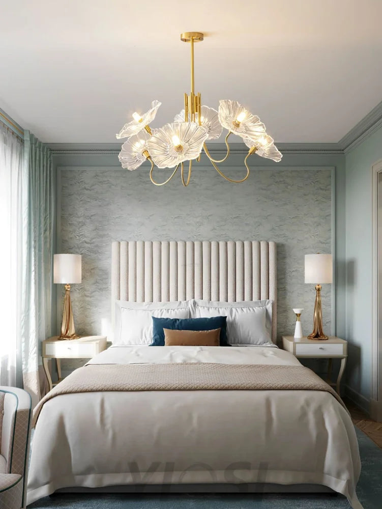 Lotus Leaf Glass Chandelier ∅ 35.4″ - Yiosilamp