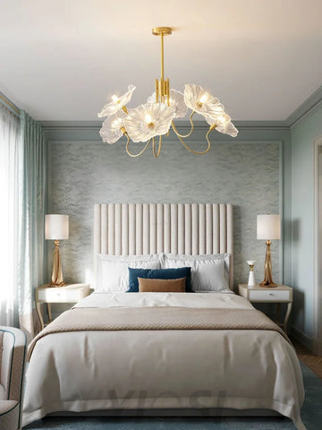 Lotus Leaf Glass Chandelier ∅ 35.4″ - Yiosilamp