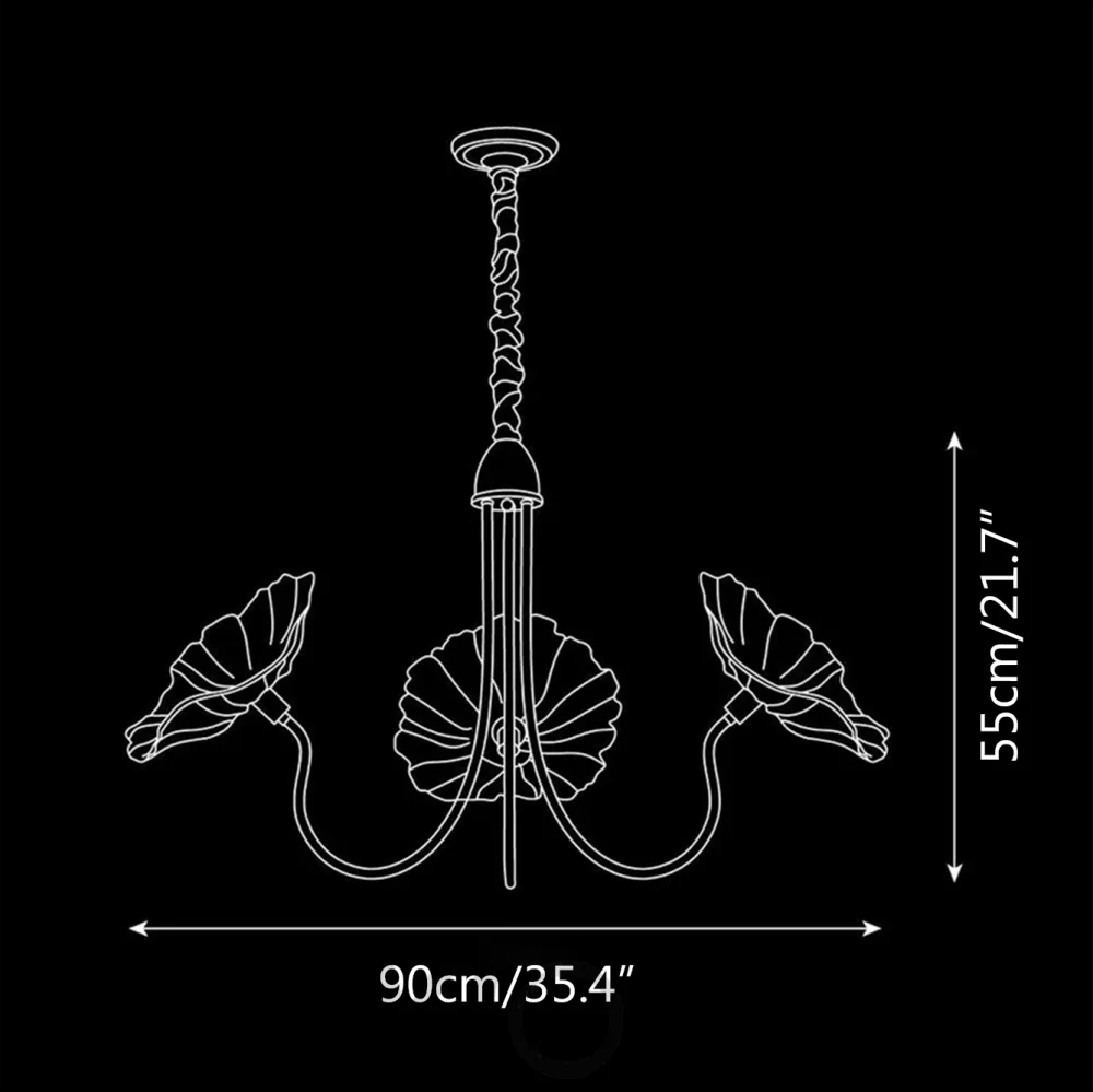 Lotus Leaf Glass Chandelier ∅ 35.4″ - Yiosilamp