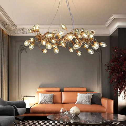 Lotus Modern Brass Branch Chandelier For Living Room Chandeliers For Dining Room Stairways Foyer