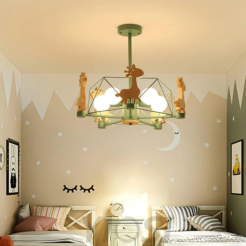 Lovely Deer Wooden Chandelier ∅ 20.8″ - Candy-1-Yiosilamp