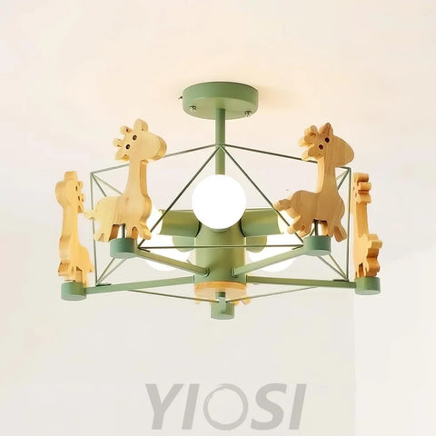 Lovely Deer Wooden Chandelier ∅ 20.8″ - Candy-1-Yiosilamp