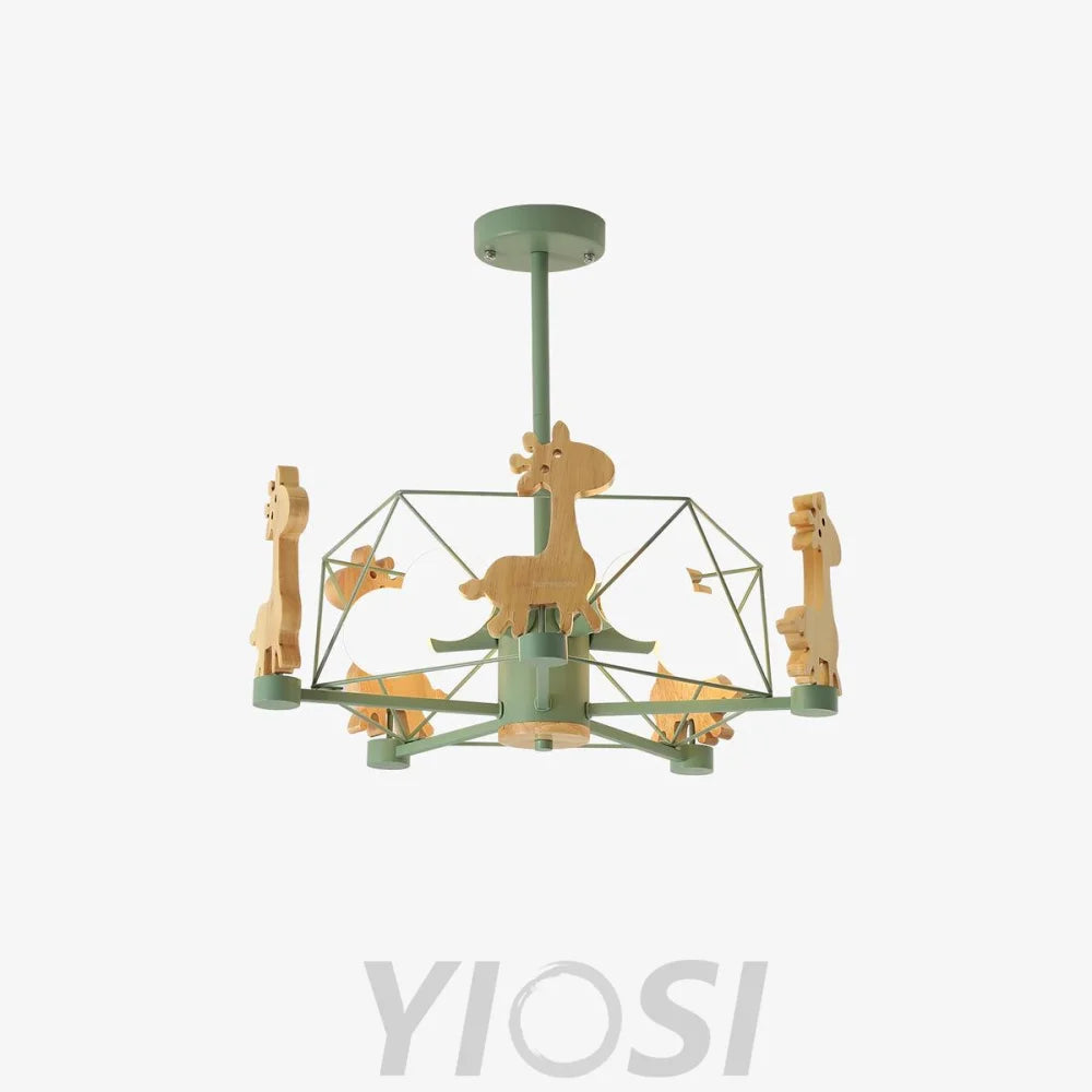 Lovely Deer Wooden Chandelier ∅ 20.8″ - Candy-1-Yiosilamp