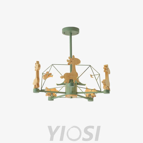 Lovely Deer Wooden Chandelier ∅ 20.8″ - Candy-1-Yiosilamp