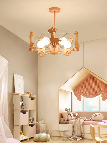 Lovely Deer Wooden Chandelier ∅ 20.8″ - Candy-1-Yiosilamp