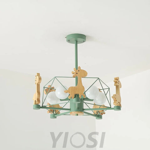 Lovely Deer Wooden Chandelier ∅ 20.8″ - Candy-1-Yiosilamp