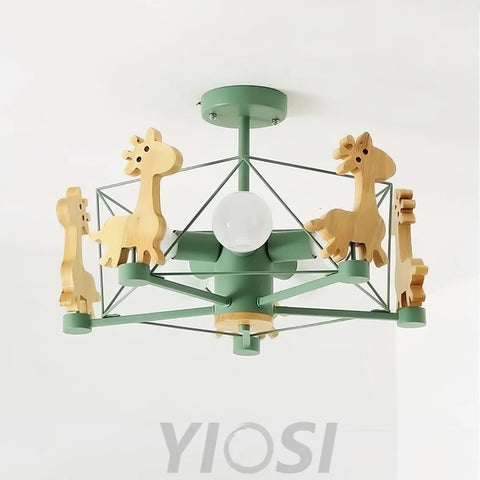 Lovely Deer Wooden Chandelier ∅ 20.8″ - Candy-1-Yiosilamp