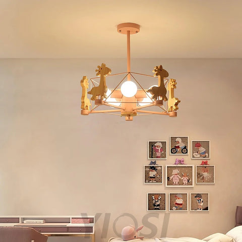 Lovely Deer Wooden Chandelier ∅ 20.8″ - Candy-1-Yiosilamp