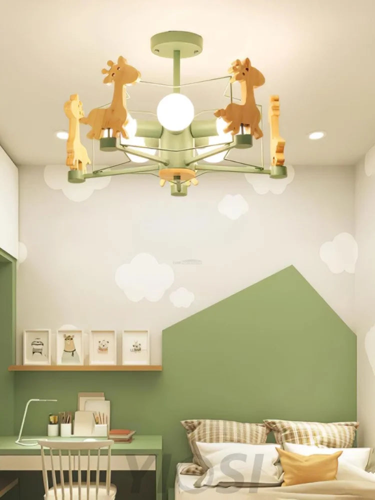 Lovely Deer Wooden Chandelier ∅ 20.8″ - Candy-1-Yiosilamp
