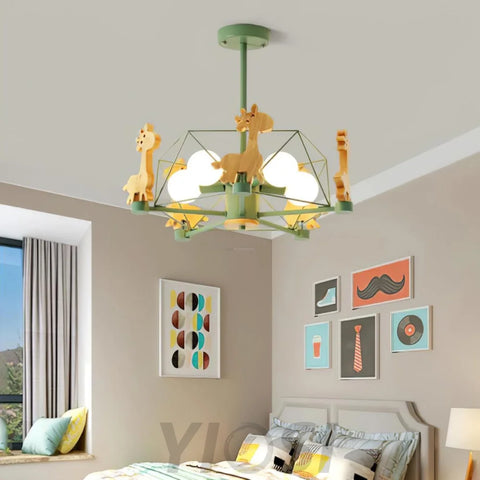 Lovely Deer Wooden Chandelier ∅ 20.8″ - Candy-1-Yiosilamp