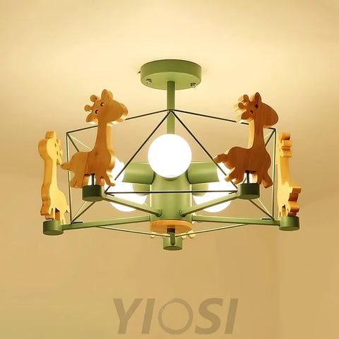 Lovely Deer Wooden Chandelier ∅ 20.8″ - Candy-1-Yiosilamp