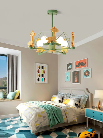 Lovely Deer Wooden Chandelier ∅ 20.8″ - Candy-1-Yiosilamp
