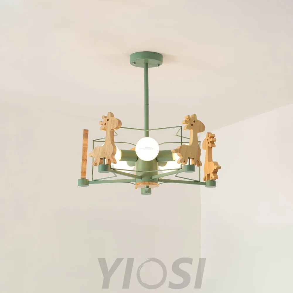 Lovely Deer Wooden Chandelier ∅ 20.8″ - Candy-1-Yiosilamp