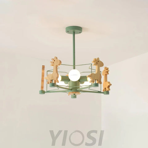 Lovely Deer Wooden Chandelier ∅ 20.8″ - Candy-1-Yiosilamp