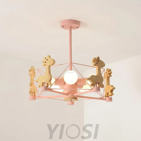 Lovely Deer Wooden Chandelier ∅ 20.8″ - Candy-1-Yiosilamp