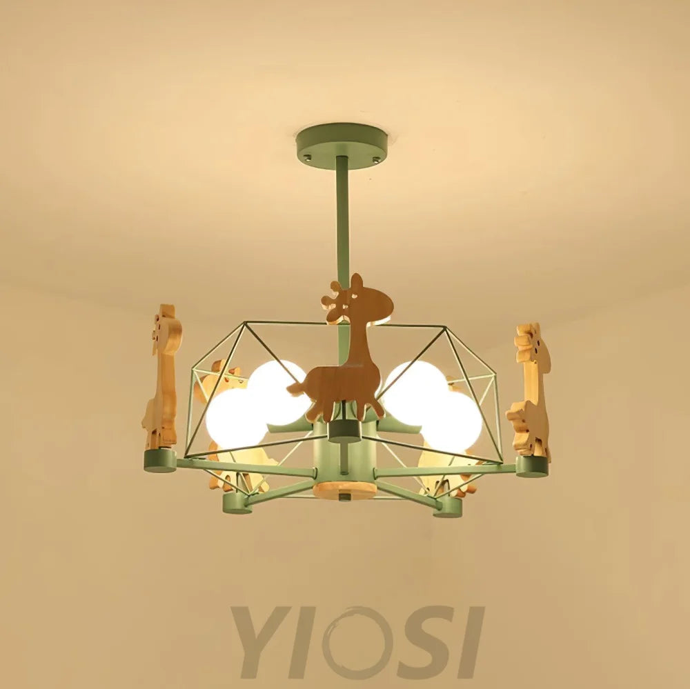 Lovely Deer Wooden Chandelier ∅ 20.8″ - Candy-1-Yiosilamp