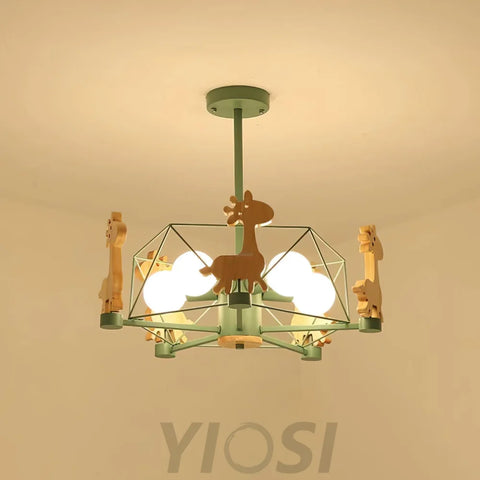 Lovely Deer Wooden Chandelier ∅ 20.8″ - Candy-1-Yiosilamp