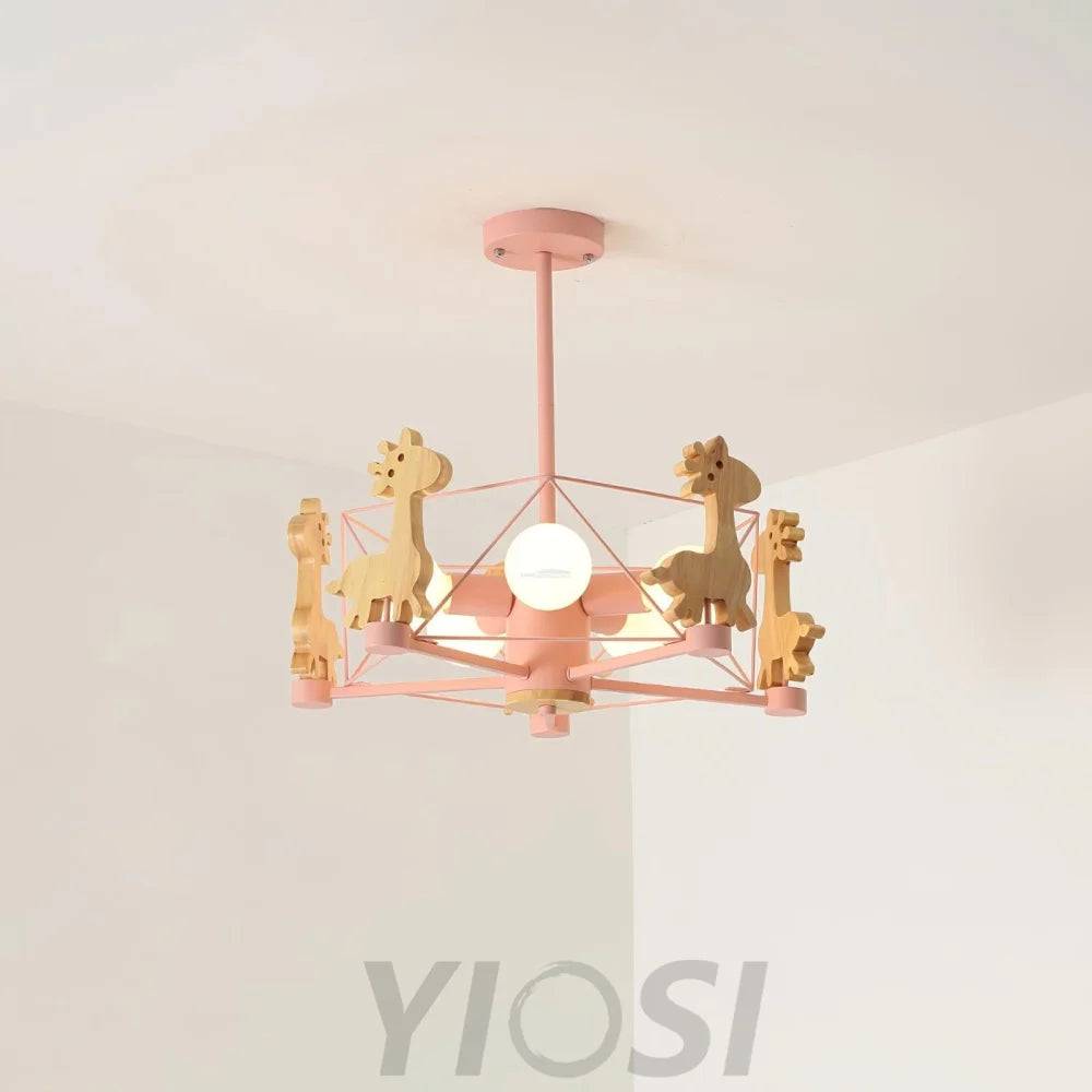Lovely Deer Wooden Chandelier ∅ 20.8″ - Candy-1-Yiosilamp