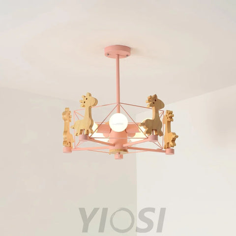 Lovely Deer Wooden Chandelier ∅ 20.8″ - Candy-1-Yiosilamp