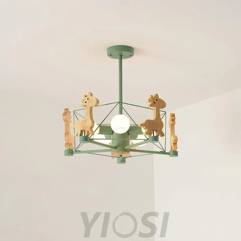 Lovely Deer Wooden Chandelier ∅ 20.8″ - Candy-1-Yiosilamp