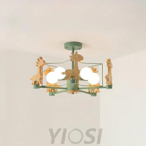 Lovely Deer Wooden Chandelier ∅ 20.8″ - Candy-1-Yiosilamp
