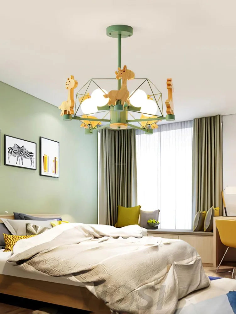 Lovely Deer Wooden Chandelier ∅ 20.8″ - Candy-1-Yiosilamp