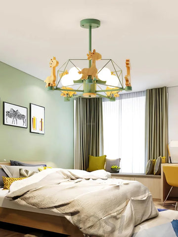 Lovely Deer Wooden Chandelier ∅ 20.8″ - Candy-1-Yiosilamp