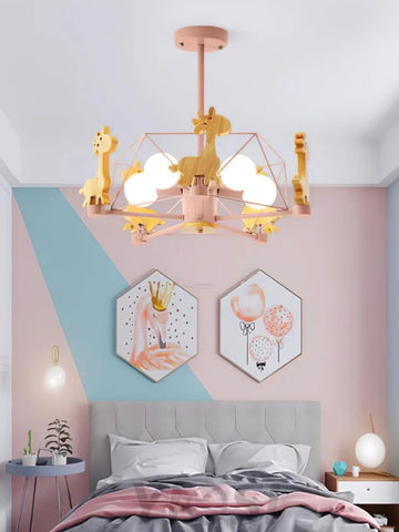 Lovely Deer Wooden Chandelier ∅ 20.8″ - Candy-1-Yiosilamp