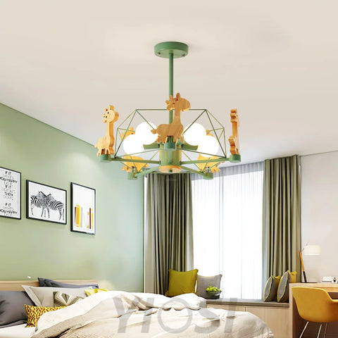 Lovely Deer Wooden Chandelier ∅ 20.8″ - Candy-1-Yiosilamp