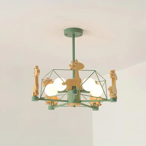 Lovely Deer Wooden Chandelier ∅ 20.8″ - Candy-1-Yiosilamp