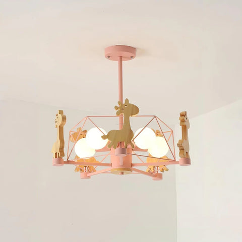Lovely Deer Wooden Chandelier ∅ 20.8″ - Candy-1-Yiosilamp