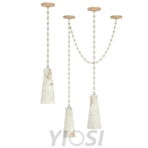 Lucca Contemporary 202A-3 Alabaster Chandelier 3-Light Pendant Cluster