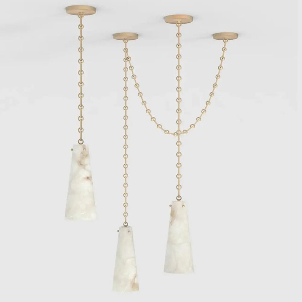 Lucca Contemporary 202A-3 Alabaster Chandelier 3-Light Pendant Cluster