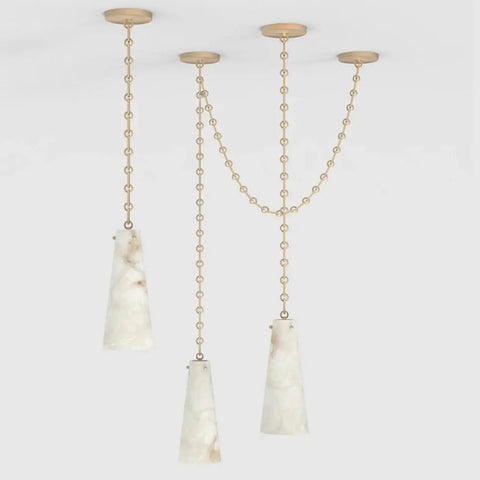 Lucca Contemporary 202A-3 Alabaster Chandelier 3-Light Pendant Cluster