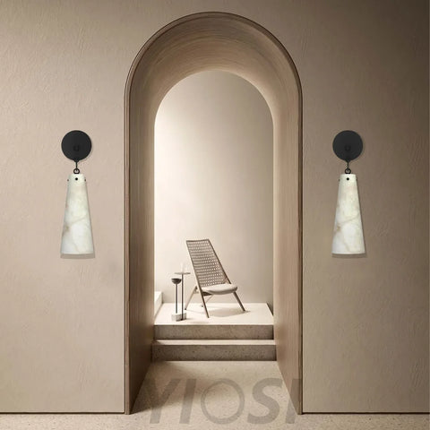 Lucca Contemporary Alabaster Wall Sconce Wall