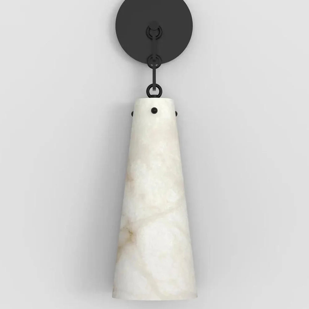 Lucca Contemporary Alabaster Wall Sconce Black Wall