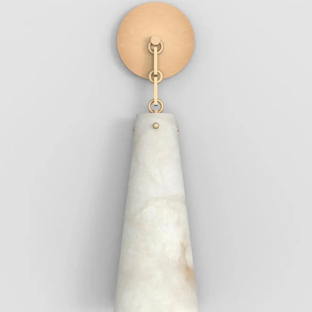 Lucca Contemporary Alabaster Wall Sconce Brass Wall