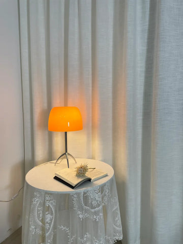 Lumiere Glass Table Lamp Dia 10.6″(20Cm) X H 14.2″(36Cm) / Orange Us Plug Lamp