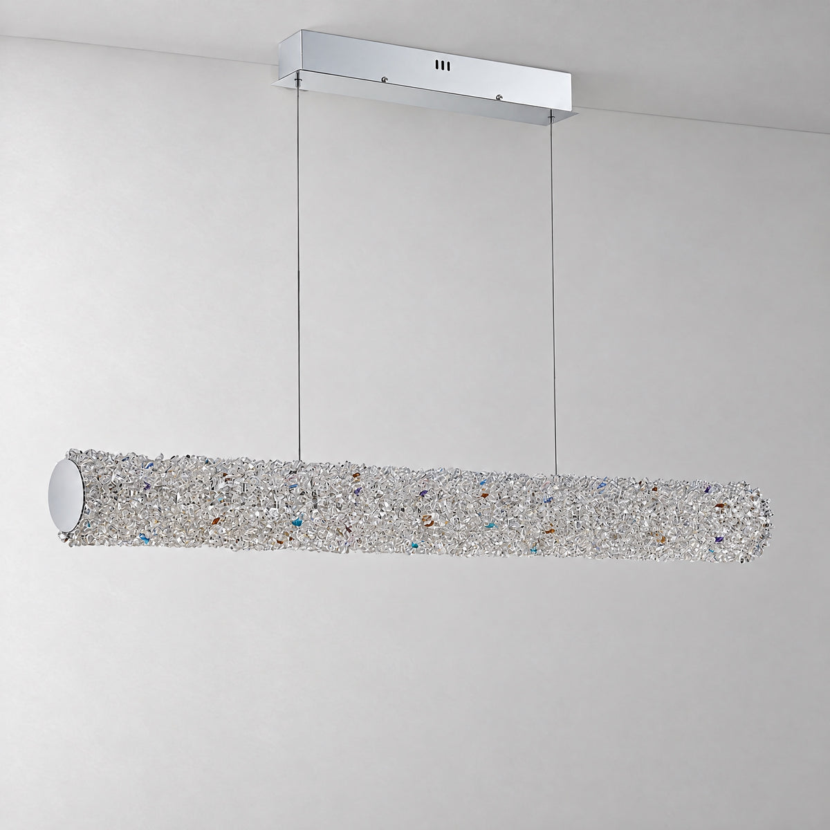 Lumina Crystal Linear Pendant Chandelier – lights off